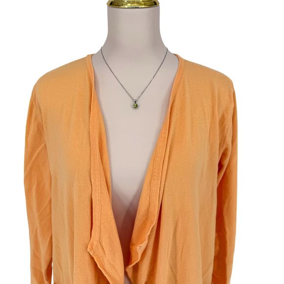 J. Jill Open Front Cardigan Medium PETITE Orange Cotton Lightweight Pockets EUC - Picture 3 of 13